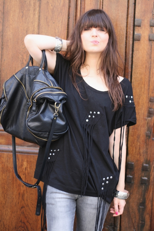 tee shirt franges h&m